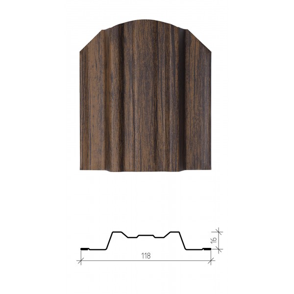 Штакетник металлический Юникс, имитация дерева, двустороннее покрытие