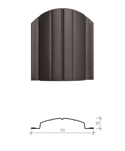 Штакетник металлический Версаль, матовое полимерное двухстороннее покрытие